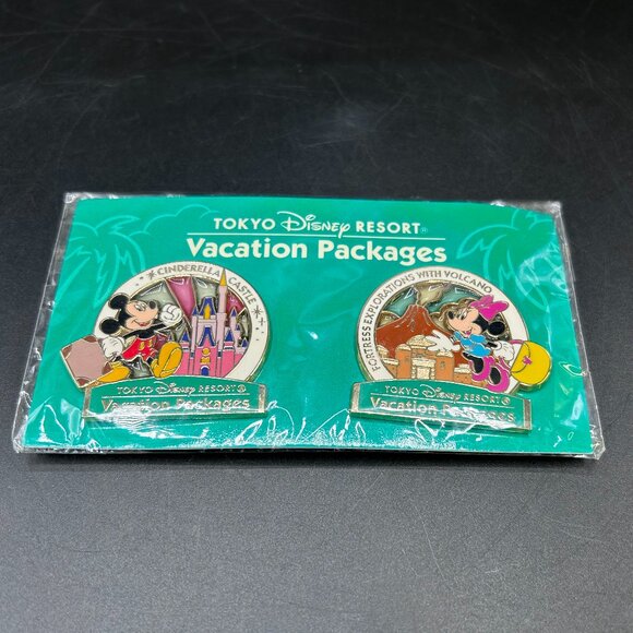 Tokyo Disney Resort Pin Stand Vacation Package Mickey & Minnie New Sealed - Picture 1 of 8